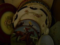 Quantity of horse racing related display plates, other display plates, German stein etc