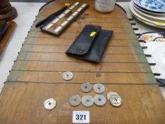 Shove ha'penny board, cribbage board etc