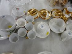 Large Portmeirion breakfast cup and saucer, a quantity of gilt decorated coffeeware etc