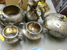 Victorian EP three piece teaset etc