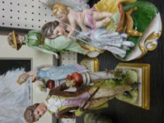 Four Capodimonte figurines in classical style and dress