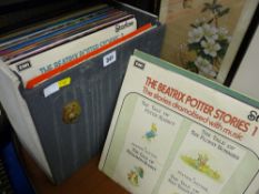 Cased selection of vintage LP records - Status Quo, Captain Beaky, Tom Jones, classics and