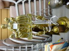 Vintage brass fireside companion set