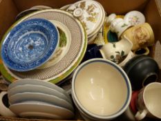 Box of vintage tableware