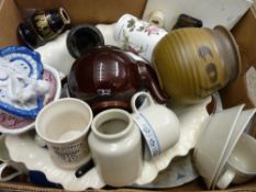 Large wash bowl, selection of vases etc