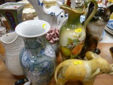 Parcel of miscellaneous porcelain including Staffs cat etc
