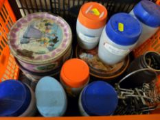 Crate of stock in trade saddle and bridle brass buckles, clips and fittings etc