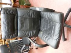 Good soft leather effect office swivel armchair