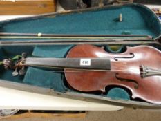 Vintage violin and bow in case
