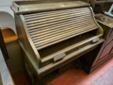 Neat vintage oak roll top desk