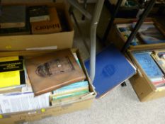 Four boxes of mixed books including volumes of 'Argraffiad Coffhaol', D Owen, Wrexham Hughes & Son