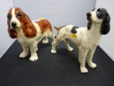 Two pottery standing dogs