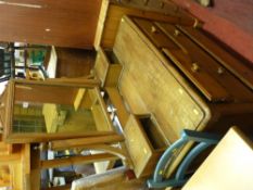 Victorian stripped pine mirrored dressing chest of two short over two long drawers