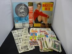 Quantity of football cards by Chix Bubblegum, Wizard magazine etc, a 1960's 'Salute to Manchester