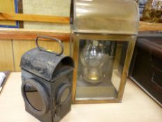 Two old railway lamps