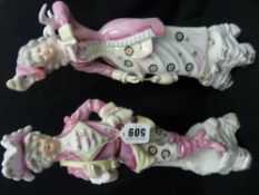 Pair of German porcelain figures of a well dressed gentleman and lady