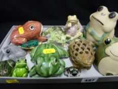 Collection of frog figurines including a Royal Albert 'Jeremy Fisher'