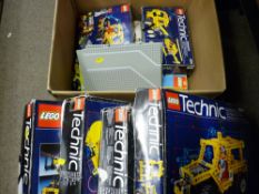 Several boxes of Lego Technic and loose Lego