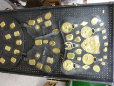 4ft display board mounted with three leather display pads