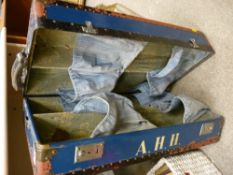 Metal trunk initialled 'A H H' with excellent compartmented interior