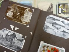 Collection of four hundred plus vintage postcards contained in two albums, UK and local, street