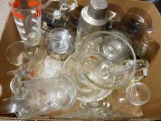 Box of mixed glassware