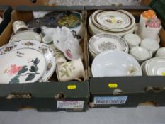 Two boxes of stoneware crockery etc