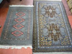 Pakistan hand knotted carpet runner and another similar rug