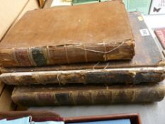 Three antique books 'Fenning's Geography, Volume I', 'Harris' Collection of Voyages & Travel, Volume