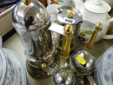 Stylish Italian mixed metal four piece coffee set