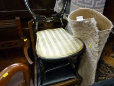 Three miscellaneous chairs, one with mother of pearl decoration
