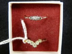 Two nine carat gold cz dress rings