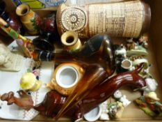 Quantity of ornamental figures, colourful Russian giraffe etc