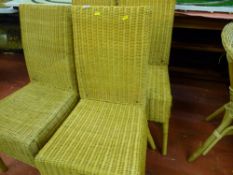 Set of four cane chairs