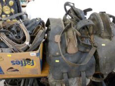 Quantity of shire/heavy horse harnessing and tack and a quantity of various leather strapping