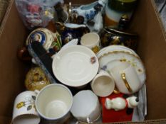 Quantity of mixed teaware, animal figurines, bee honeypot etc