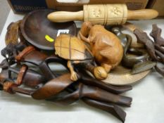Collection of modern carved treen items etc