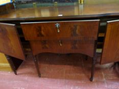 Fine Meredew style dining suite comprising extending dining table, sideboard and six (four plus two)