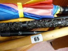 Parcel of umbrellas, sticks etc