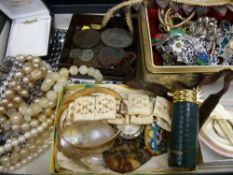 Parcel of mixed jewellery and 18th Century British bronze coinage etc