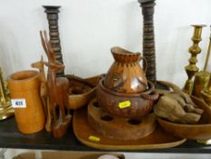 Collection of carved and other modern treen