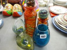 Group of Mdina art glass vases etc