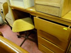 Mid Century light wood desk and similar office swivel chair