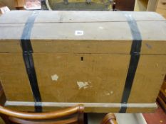 Dome topped timber trunk with iron handles