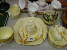 Crown Staffs part teaset, Royal Winton chintz decorated jug etc