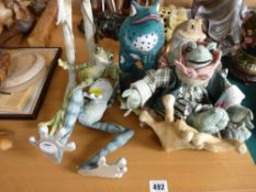 Mixed collection of frog ornaments