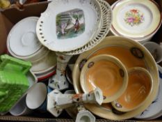Mixed box of crockery including a Humpty Dumpty teapot