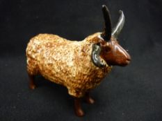 Shebeg I.O.M. - pottery figure of a Manx Loathgan, native breed sheep