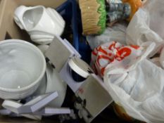 Crate of ornamental crockery and glassware etc