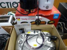 Parcel of household electricals including a boxed JML eight in one cooker, radio cassette etc E/T